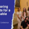 The visual shows at the left a text saying "Empowering Students for a Sustainable Future, coimbra group". At the right there is a picture of seven ESNer volunteers that went there 