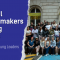 The cover contains the title "National Changemakers Training in Paris", followed by a subtitle " Empowering Young Leaders" on the left side, and a photo of the entire group of participants at this training on the right side.
