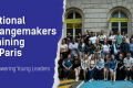 The cover contains the title "National Changemakers Training in Paris", followed by a subtitle " Empowering Young Leaders" on the left side, and a photo of the entire group of participants at this training on the right side.